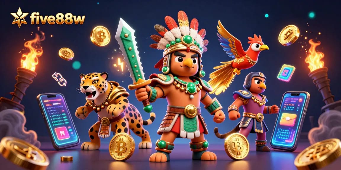 Engage with five88w and explore thrilling casino adventures amidst vibrant 3D elements.