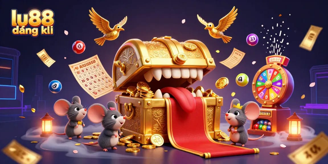 Experience the thrill of lu88 đăng ký with vibrant games and excitement in this dynamic illustration.