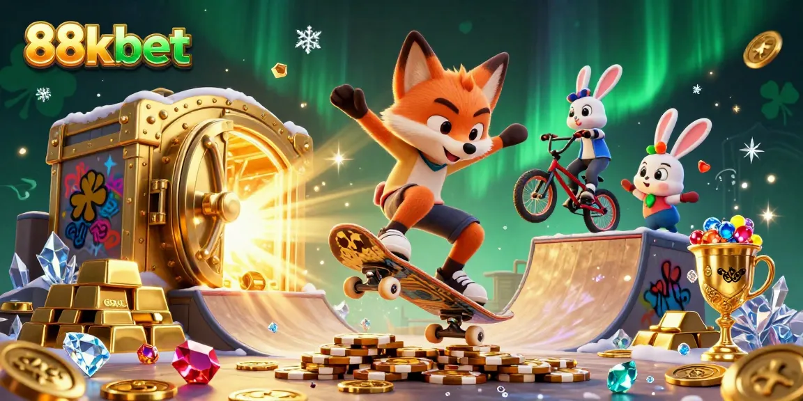 Experience the thrill of winning at 88kbet, featuring dynamic gaming elements and vibrant casino graphics.