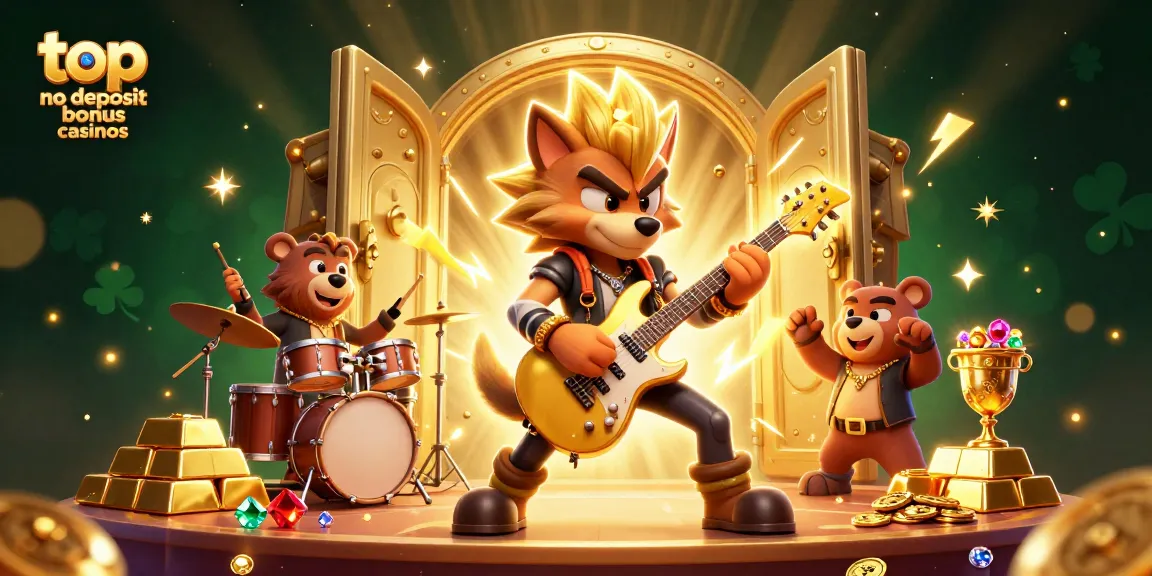 Experience the excitement at top no deposit bonus casinos with vibrant characters and sparkling treasures in action.
