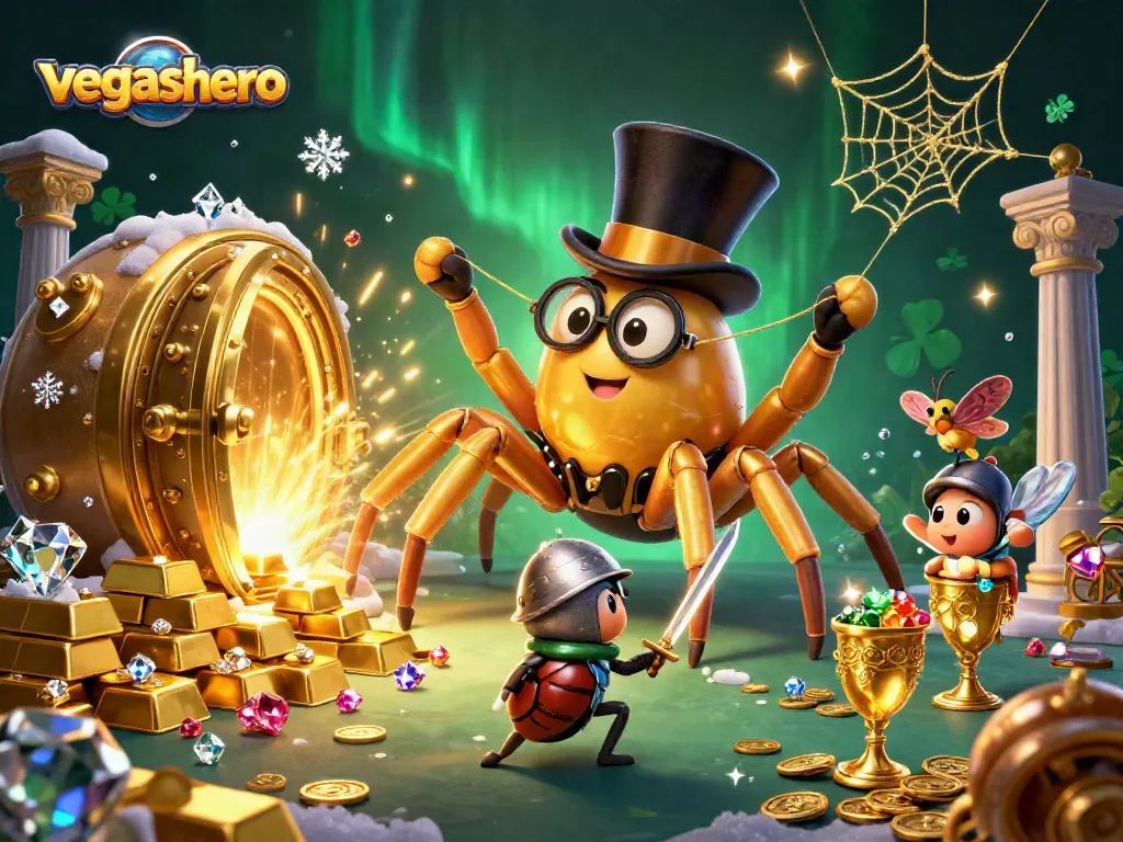 Experience exciting gameplay at vegashero with golden treasures and a vibrant casino scene.