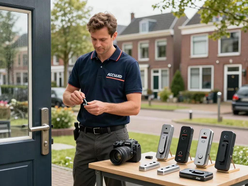 Installatie van veiligheidssloten Arnhem door een erkende slotenmaker met tools voor de deur.