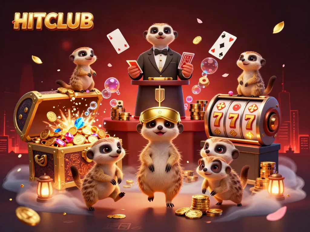 Experience thrilling gameplay at HITCLUB with lively meerkats and casino elements.