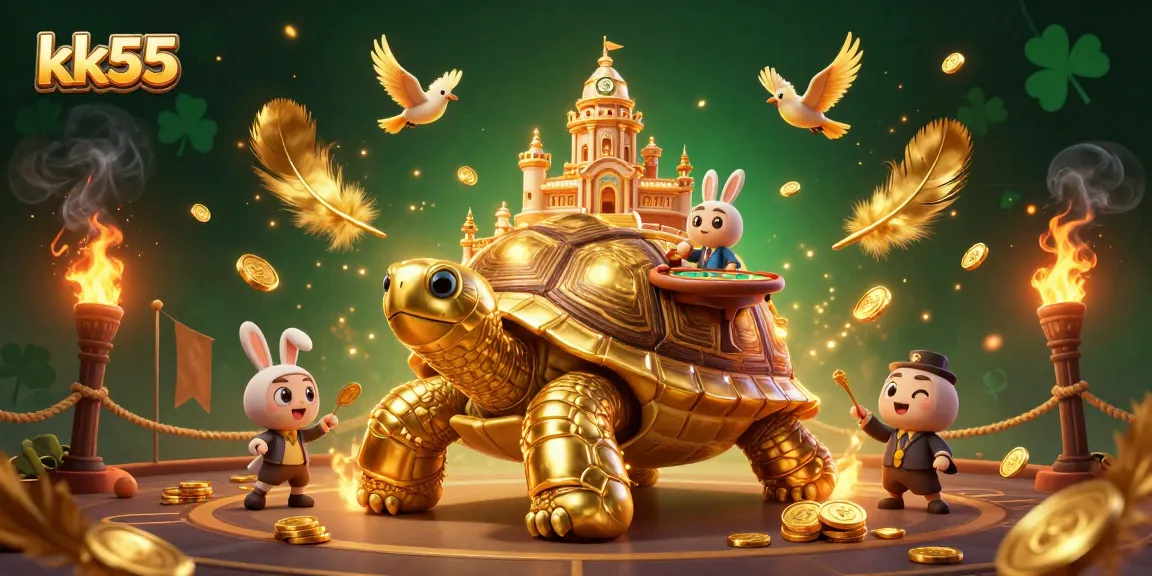 Engage in thrilling luck and strategy at kk55, featuring a vibrant casino scene packed with golden elements.