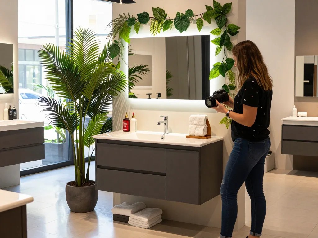 Vixx Badkamers stijlvolle badkamerpresentatie met moderne INK-meubels.