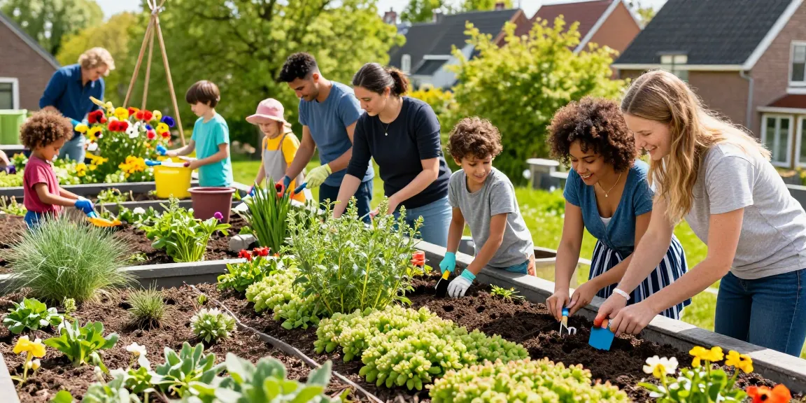 Gemeenschapsleden verbeteren Couwenhoven Zeist met sedum en kruiden op groene daken.