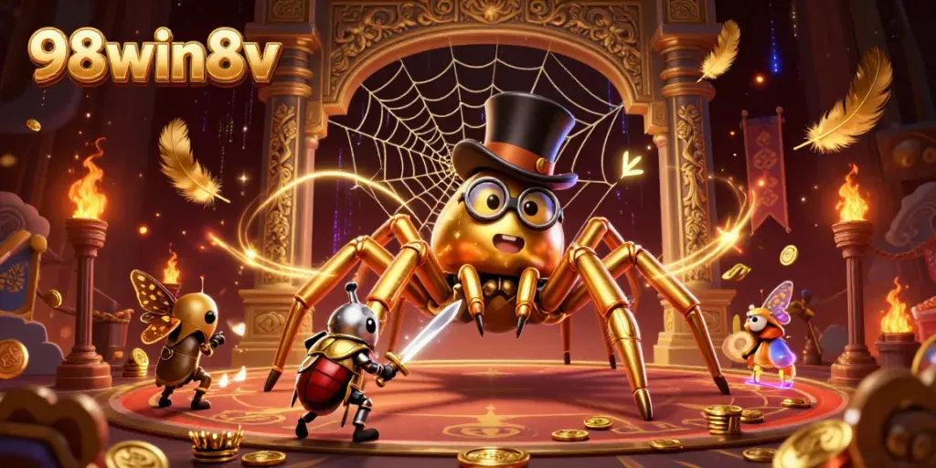 Engage with exciting gameplay at 98win8v among vibrant casino elements and characters.