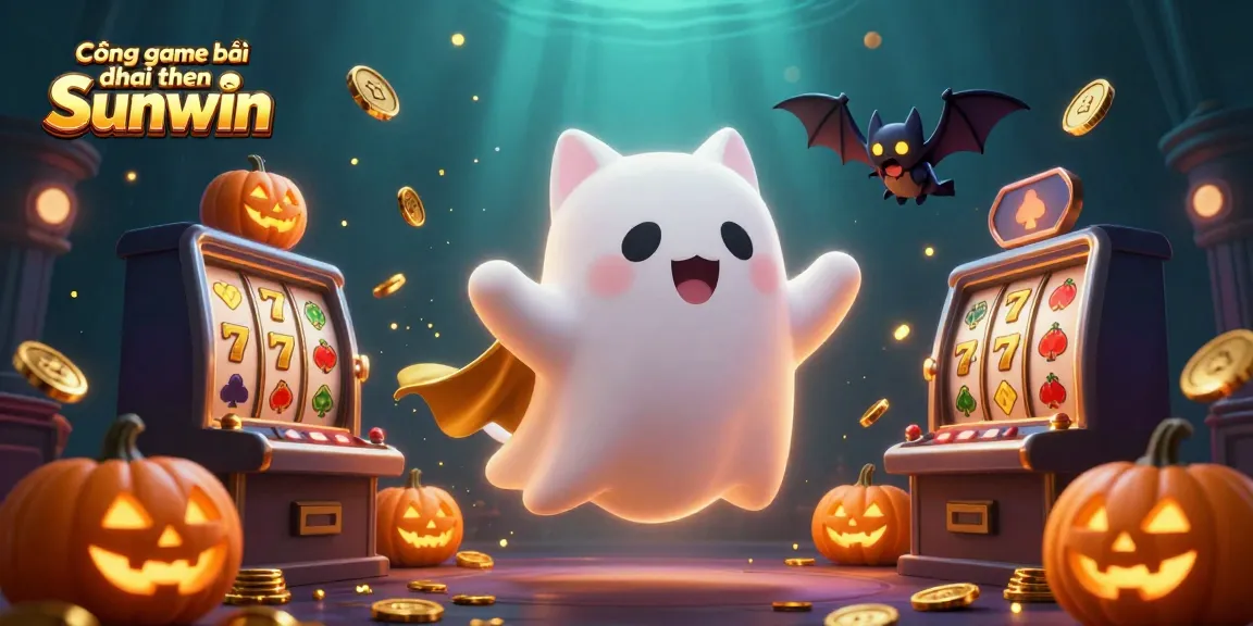 Cổng game bài đổi thưởng Sunwin brings excitement with spooky characters in a vibrant casino.