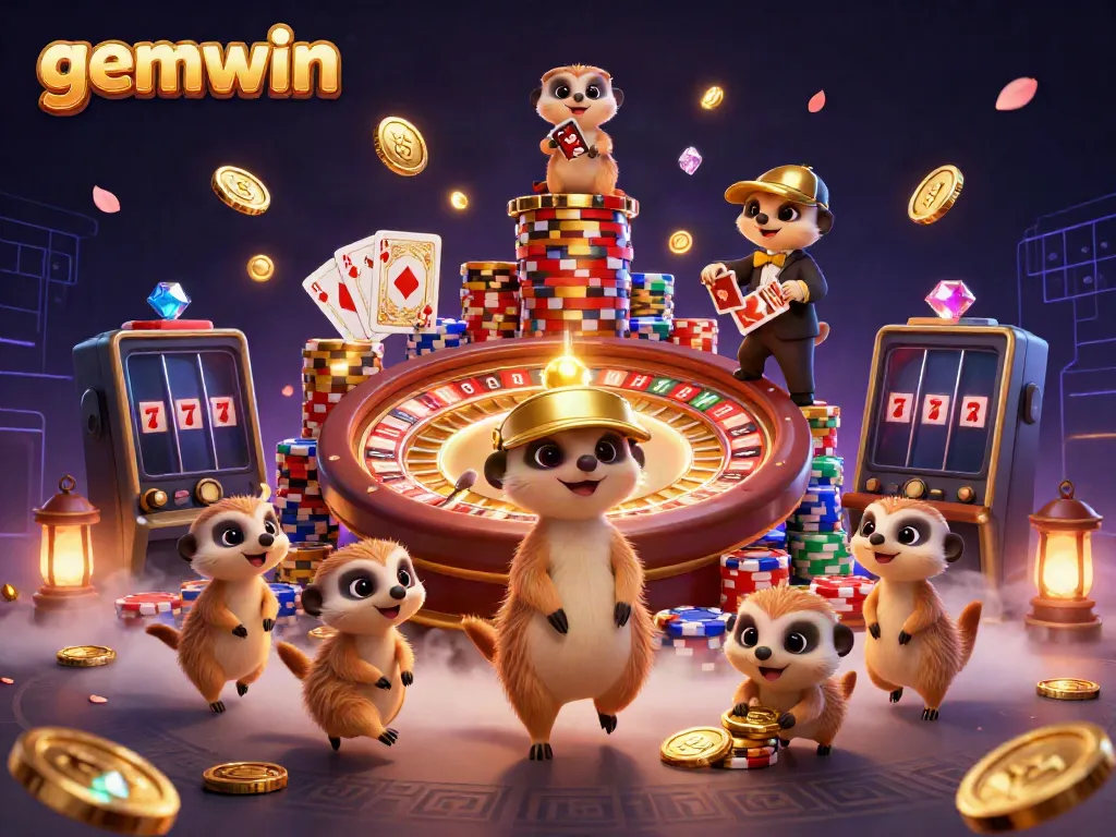 Join the fun with Gemwin's virtual casino, featuring meerkat dealers and thrilling game elements.