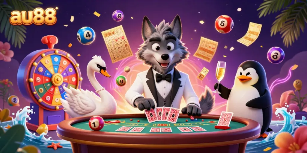 Experience thrilling games at au88 with captivating characters and vibrant casino elements.