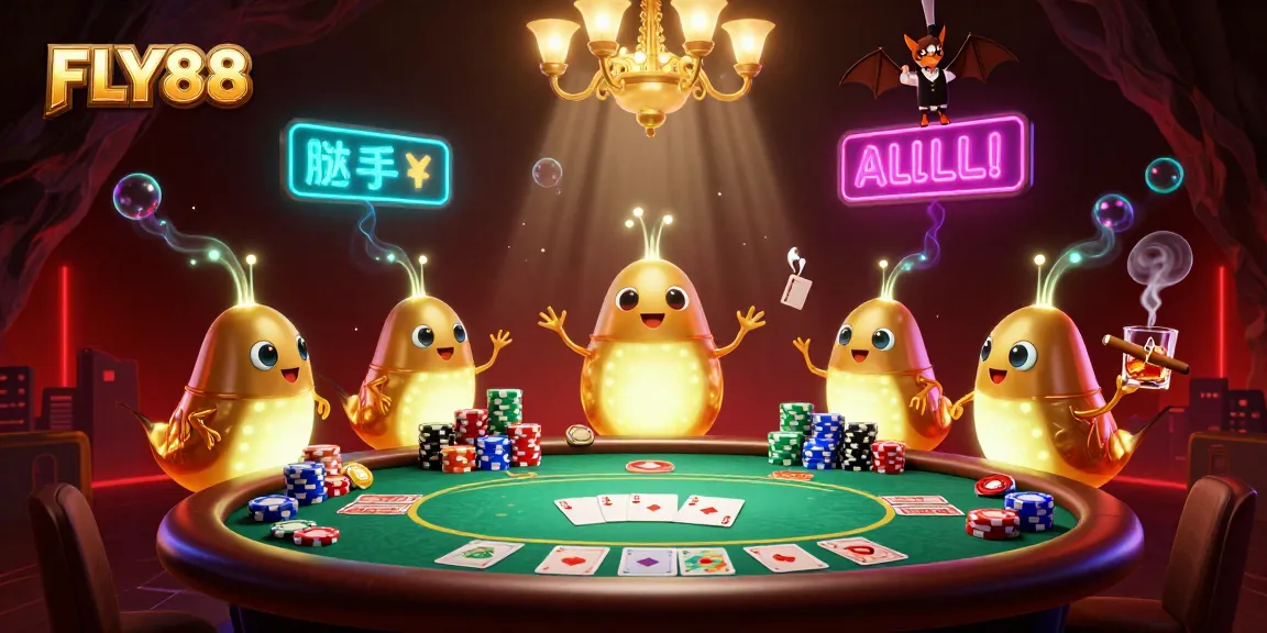 Experience exciting gaming at FLY88 with glowworms illuminating a cave casino.