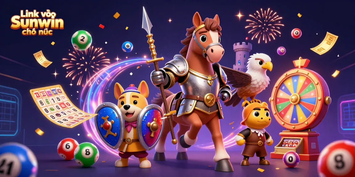 Engage with the exciting gambling world through Link vào Sunwin chính thức featuring dynamic lottery elements and vibrant illustrations.