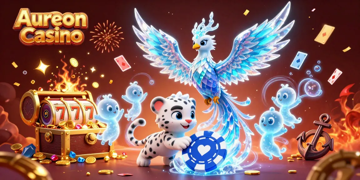 Experience thrilling games at Aureon Casino featuring vibrant characters and casino elements.