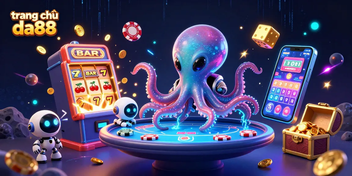 Experience thrilling gameplay at trang chủ da88 with a vibrant 3D alien casino scene.
