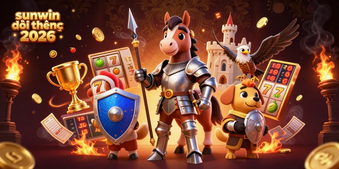 Experience the excitement of sunwin đổi thưởng 2026 with a dynamic 3D casino theme featuring knights and gaming elements.